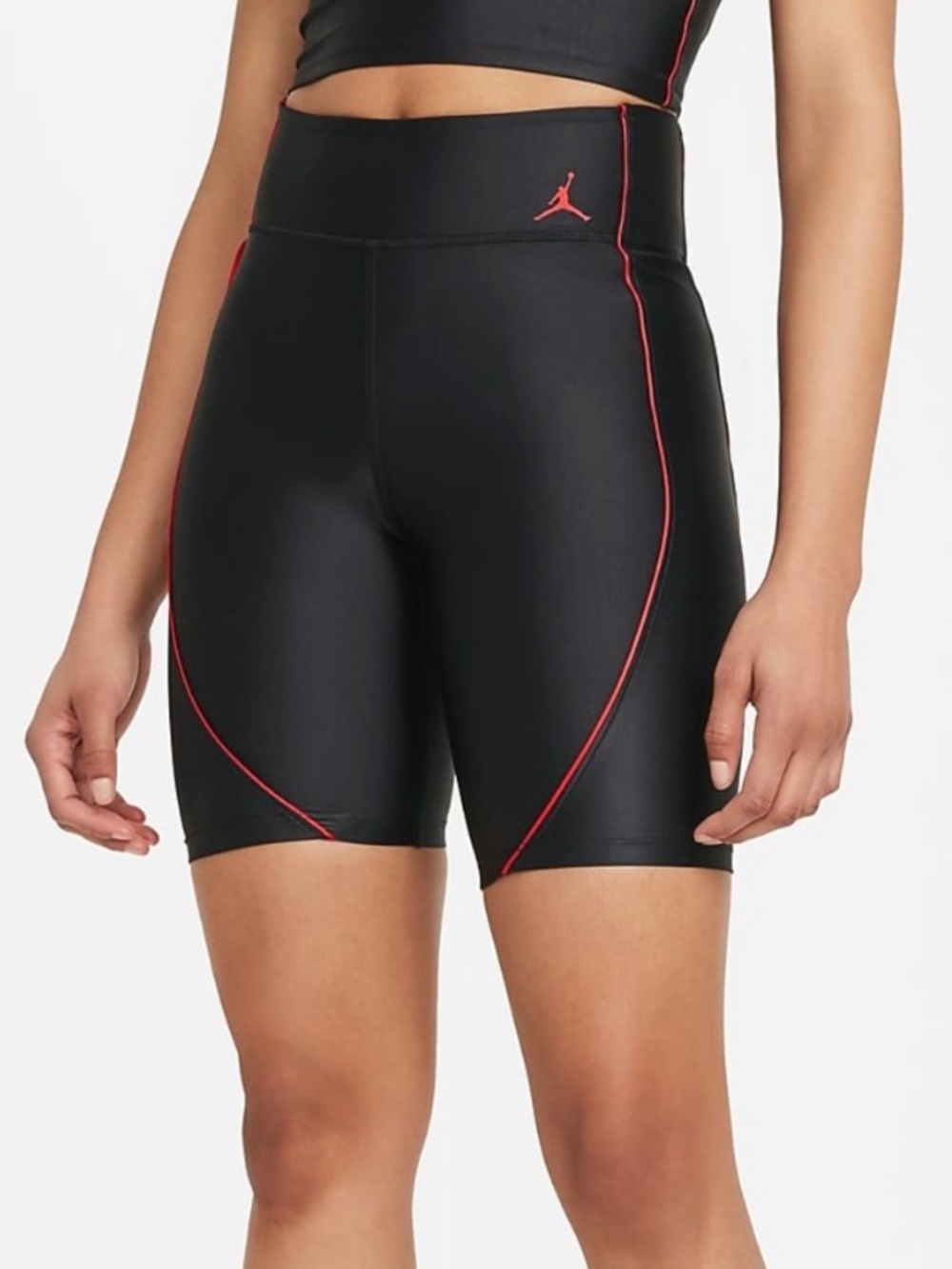Jordan Essentials Black Red Biker Shorts XL Athletic Compression Workout